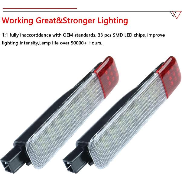 Led Doors Light Courtesy Lights Compatible With Chevy Silverado GMC C/K,Sierra 1500 2500 3500, Suburban, Avalanche, Hum-Mer H2 Yukon Car Interior