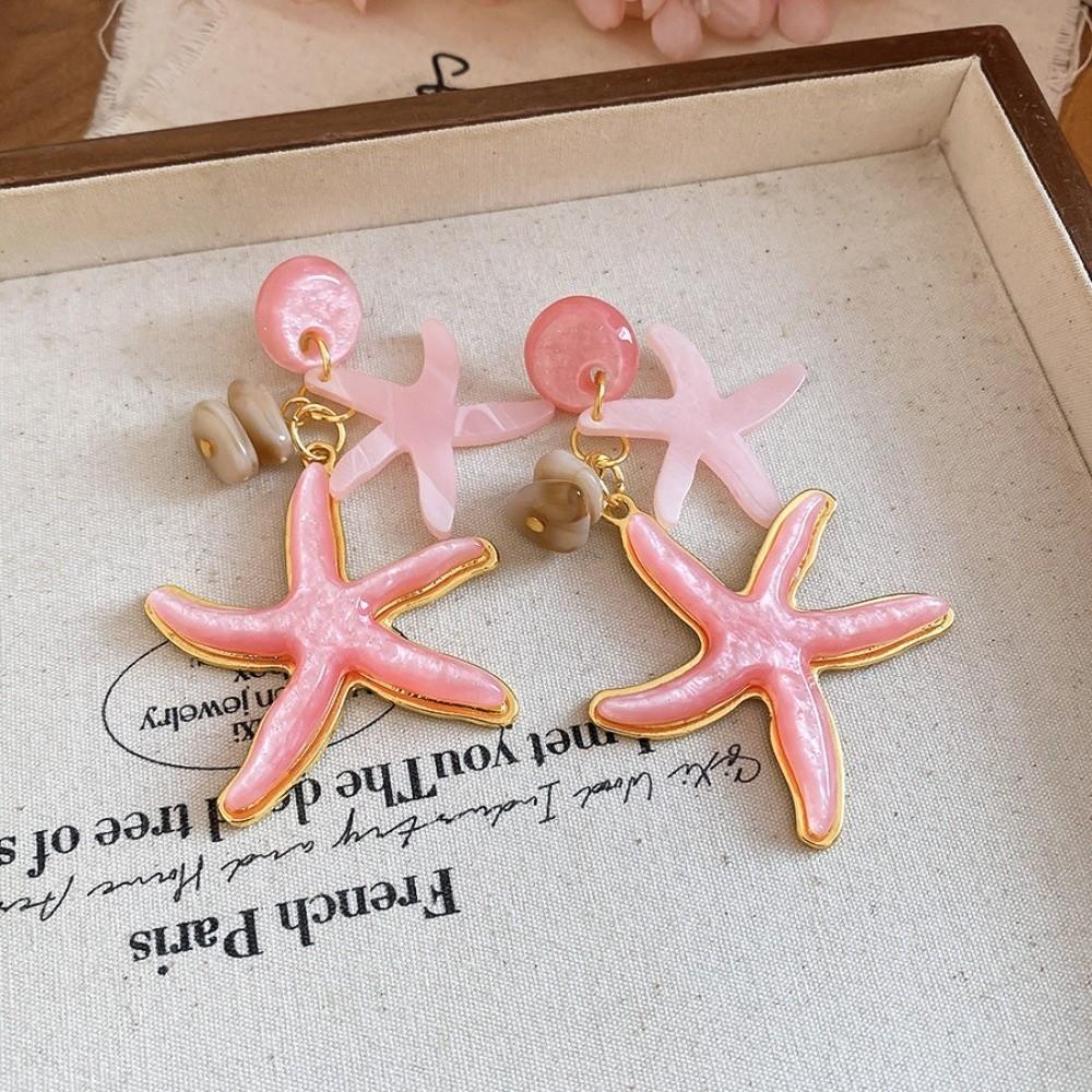 Temperament Ocean Starfish Stud Earrings Shell Starfish Ear Pendant Ladies