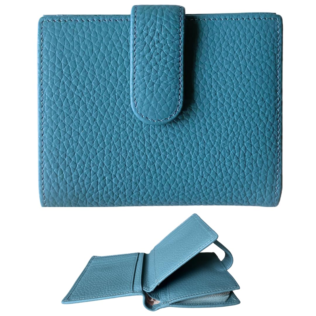 

Iaji Women s Bifold Wallet, Compact, Large Capacity (Book-Style Storage for Organized Storage), Genuine Leather Mini Wallet with L-Shaped Zipper