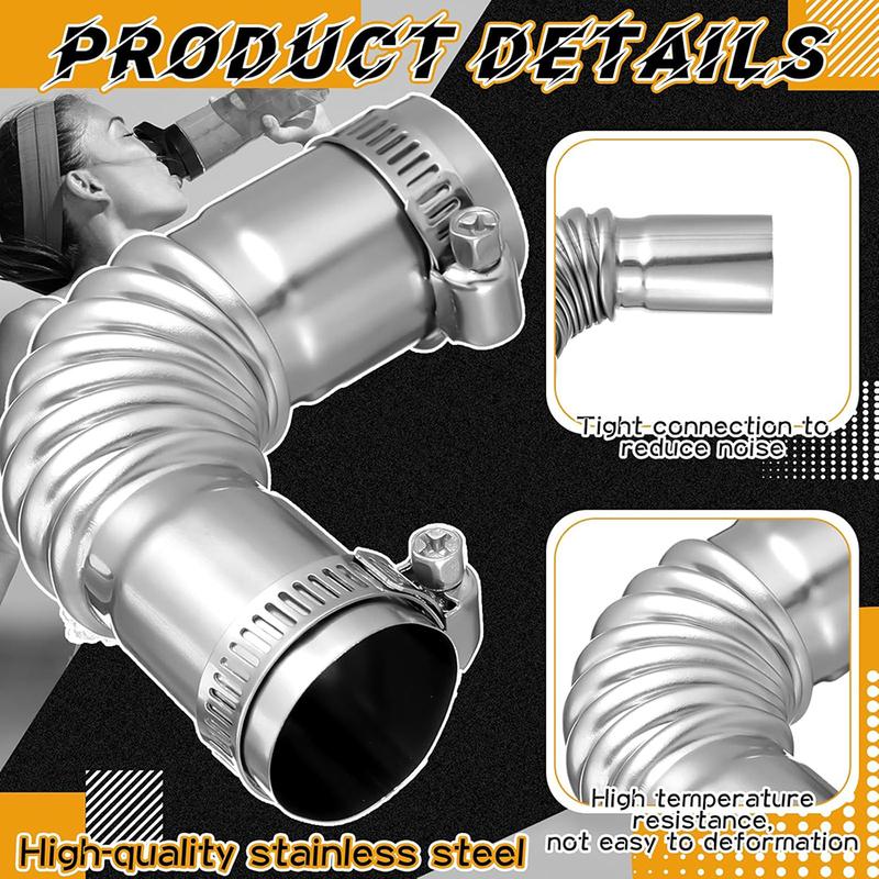 Connettore a gomito per tubo di scarico riscaldatore diesel passascafo in acciaio inossidabile 24mm con 2 fascette per barche, auto, camion