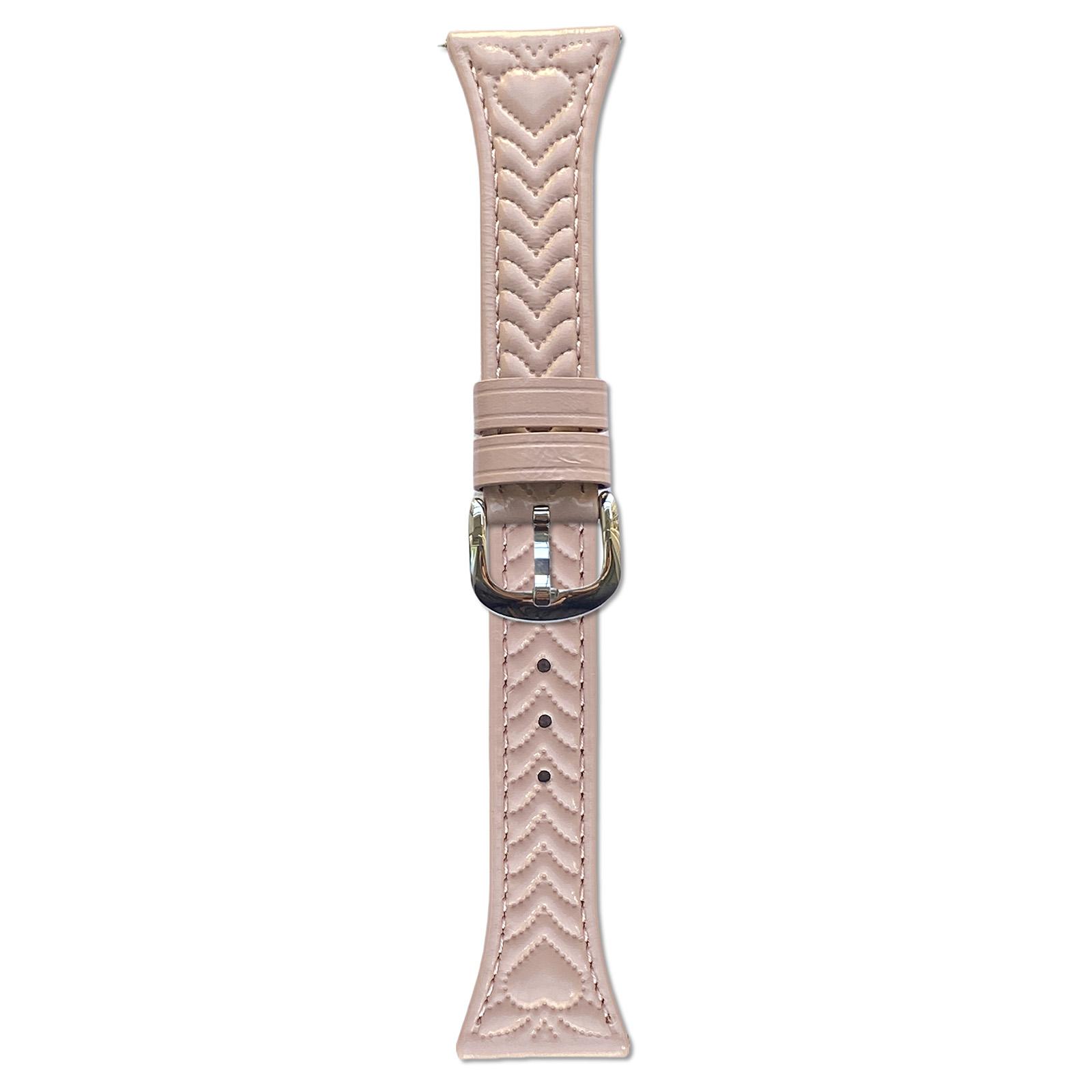 

18mm Watch Band For Garmin Venu 3S/2S/Forerunner 265S/255S/Vivomove 3S Heart Pattern Embossed Genuine Leather Strap F