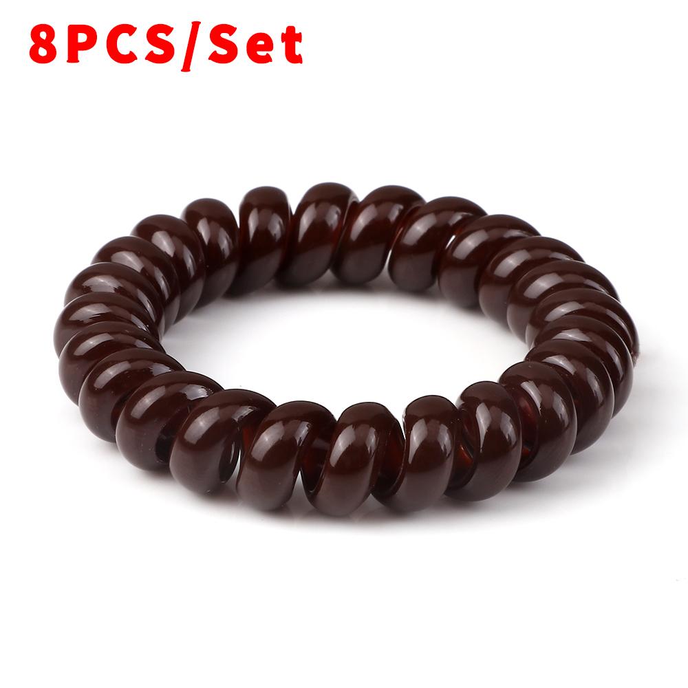 8PCS/Set Fashion Girls Telephone Wire Elastic Hair Bands Hair Ties for Women Ponytail Holder Hair Rope Accessories Gum