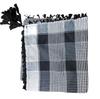Palestinian Khufiya Scarf Black White Arabic Shemagh with Tassels Birthday Gift.