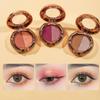 Fine Flash Double Color Eyeshadow Pearlescent Pumpkin Matte Glitter Earth Color Eyeshadow Plate Makeup Beauty Makeup