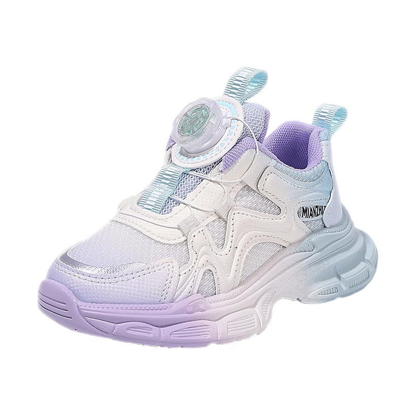Girls Shoes 2025 New Spring and Autumn Girls Fashion Children's Sports Shoes Running Soft-soled Dad Shoes Rotating Buckle