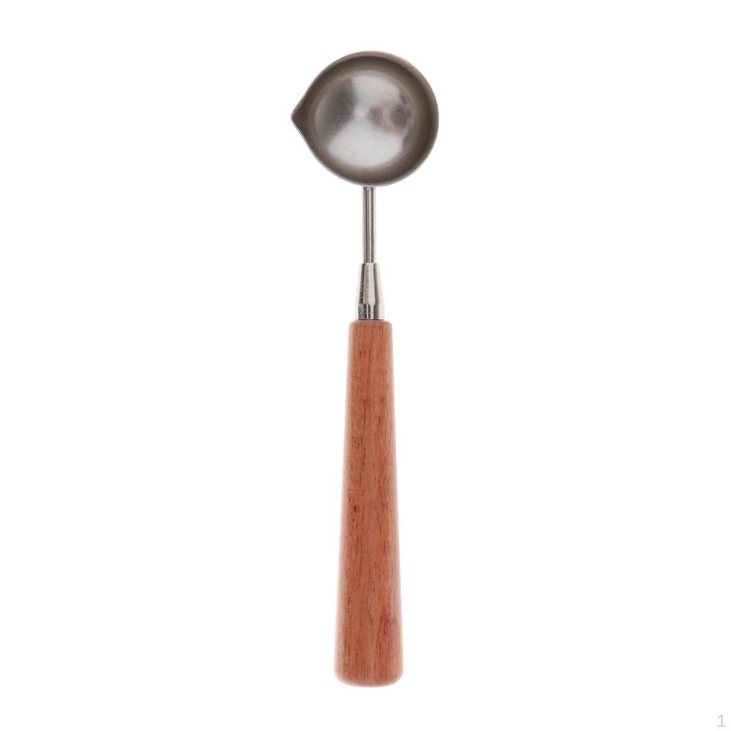 Lžíce mosazné/ocelové dřevěné držadlo k zatavování obálek Razítka Pozvánky