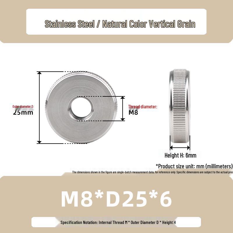 Stainless Steel M3/M6/M10 High-Strength Knurled Nut