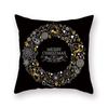 Christmas decoration cushion cover black gold elk print pillowcase sofa ornaments bedroom room home  holiday gift