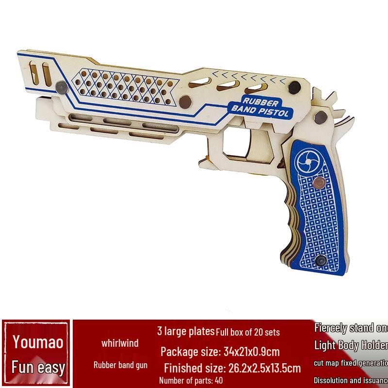 Handmade 3D Wooden Military Tank Model Puzzle for Children