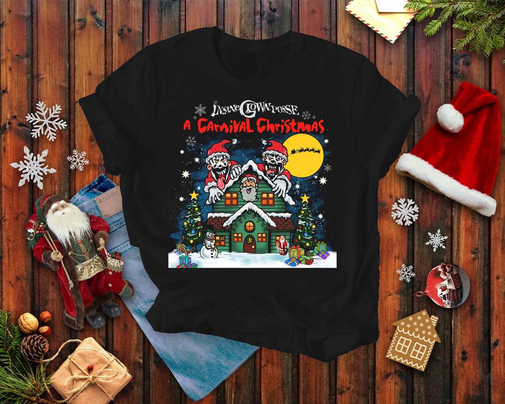 

insane clown posse carnival christmas Tshirt Black Cotton All Sizes US289 Unisex T-Shirt XL