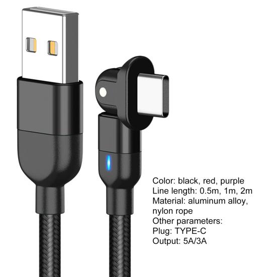 Datenkabel Anti-Verwicklungsseil Typ-C 180 Geflochtenes Nylon Grad Drehung Ladekabel