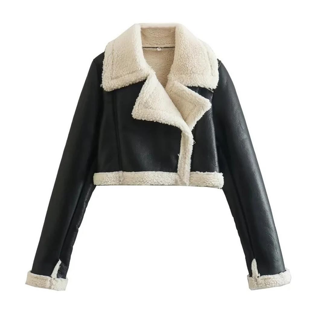Womens Jackets Long Sleeve Fall Coats  Cropped Jacket  Winter Warm OuterwearWith Pocket