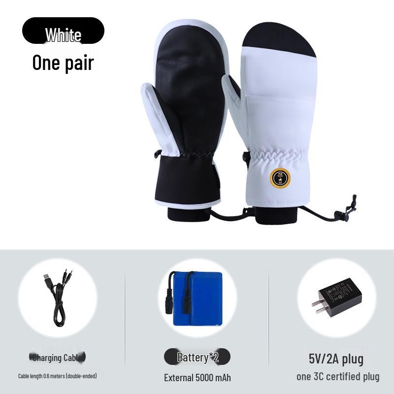 Unisex Heated Winter Mittens: Waterproof, Warm, and Ideal for Hiking, Skiing, Electric Biking, and Motorcycling.