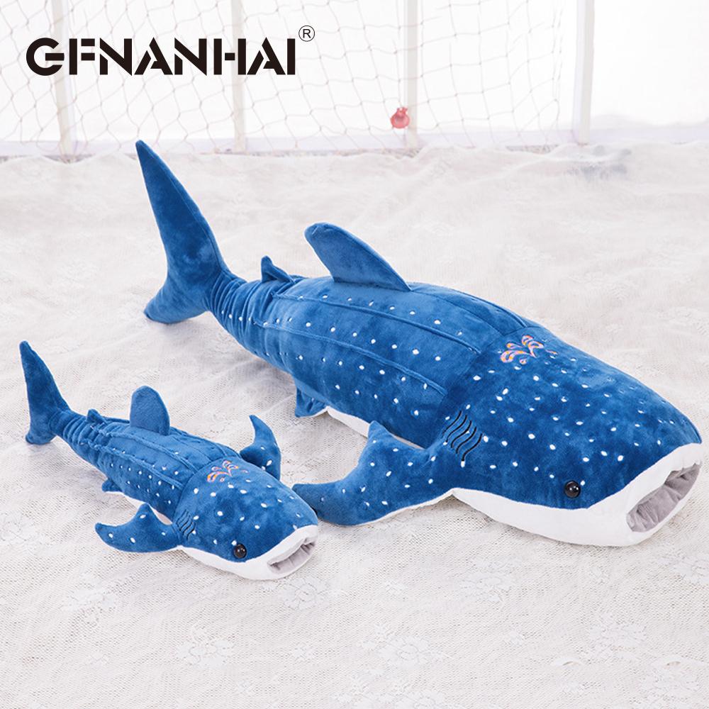 150cm Large Size Soft Shark Plush Toy Big Creative Blue Whale Stuffed Soft Shark Sea Fish Plush Pillow Lovely Children Baby Doll