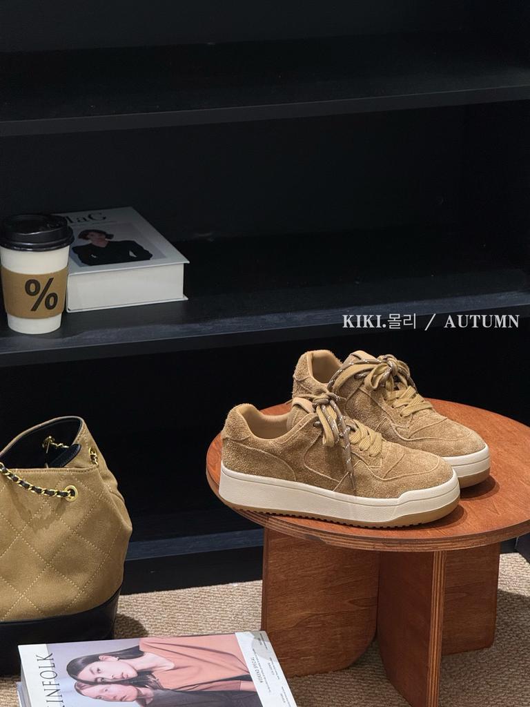 Niche ins tide double color ribbon German training shoes women's 2025 new thick sole heightening versatile casual sports shoes skateboard shoes