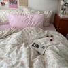 French Style Retro Printed Bedding Rural Style Duvet Cover Solid Color Dust-proof and Easy To Clean Mattress Protective Covers Envelope Pillowcase