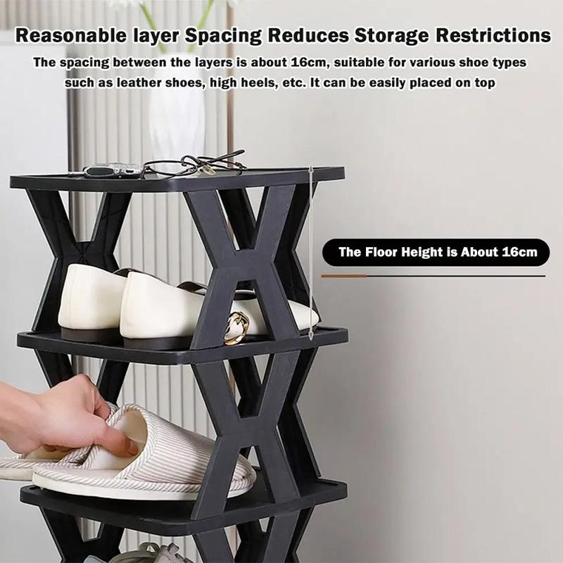 Durable Plastic Shoe Rack for Entryway Stackable Dustproof Shoes Storage Vertical Sturdy Shoe Organizer Home Organizer
