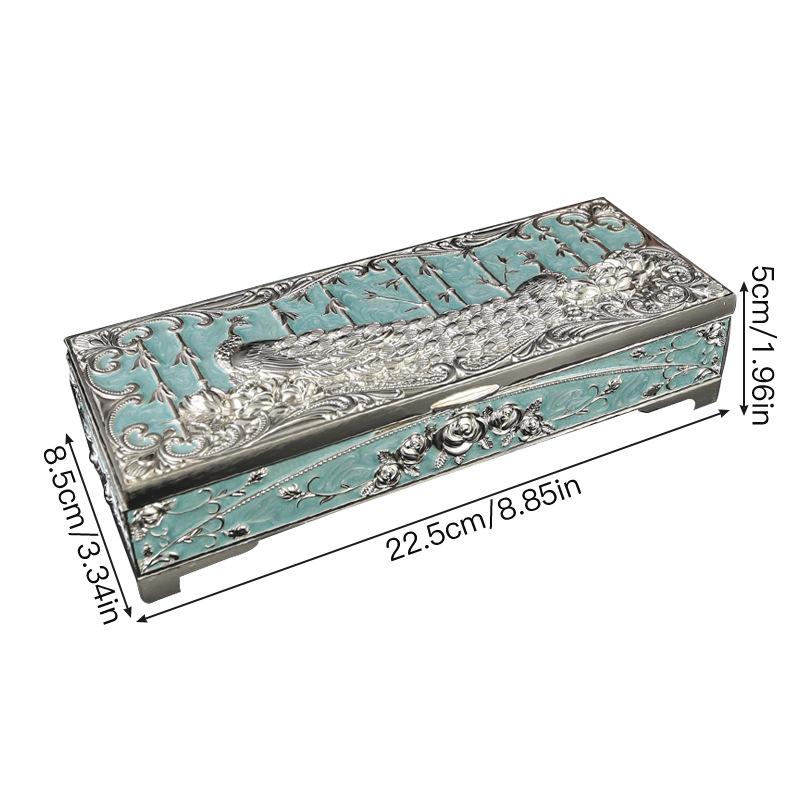 Large Capacity Peacock Jewelry Storage Box High-end Delicate European Jewelry Box Ring Necklace Bracelet Jewelry Storage Box