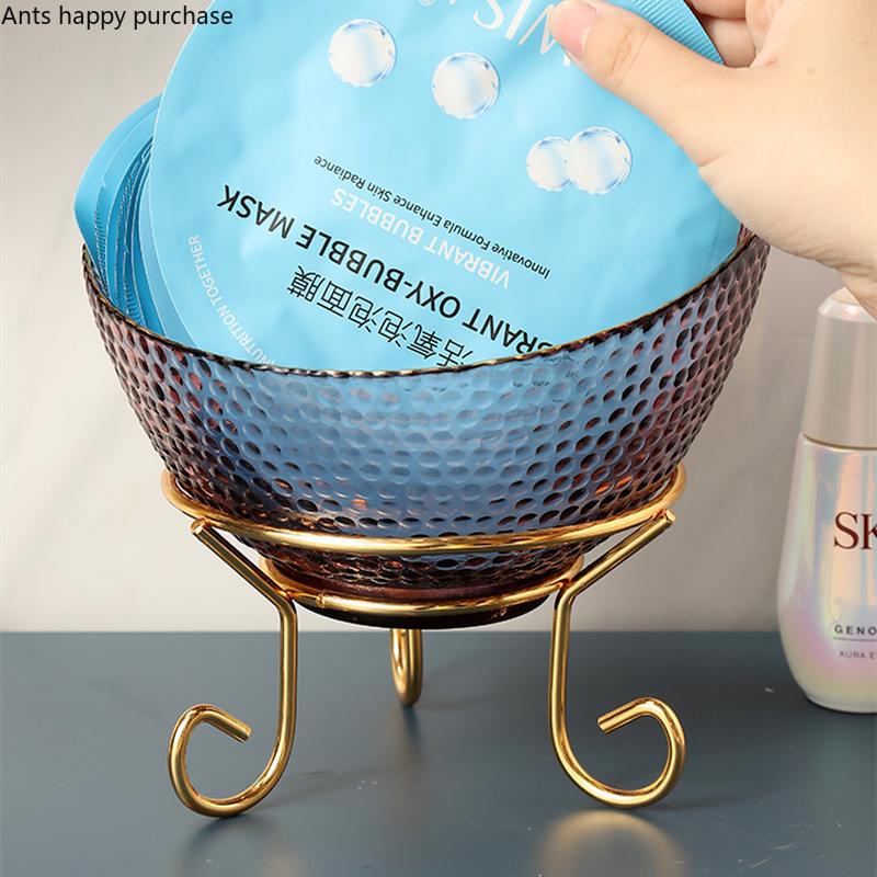 Glass Bowl Translucent Fruit Tray Desktop Storage Box Fruit Salad Bowl Home Decorative Plate Dessert Plate Snack Plates Dishes