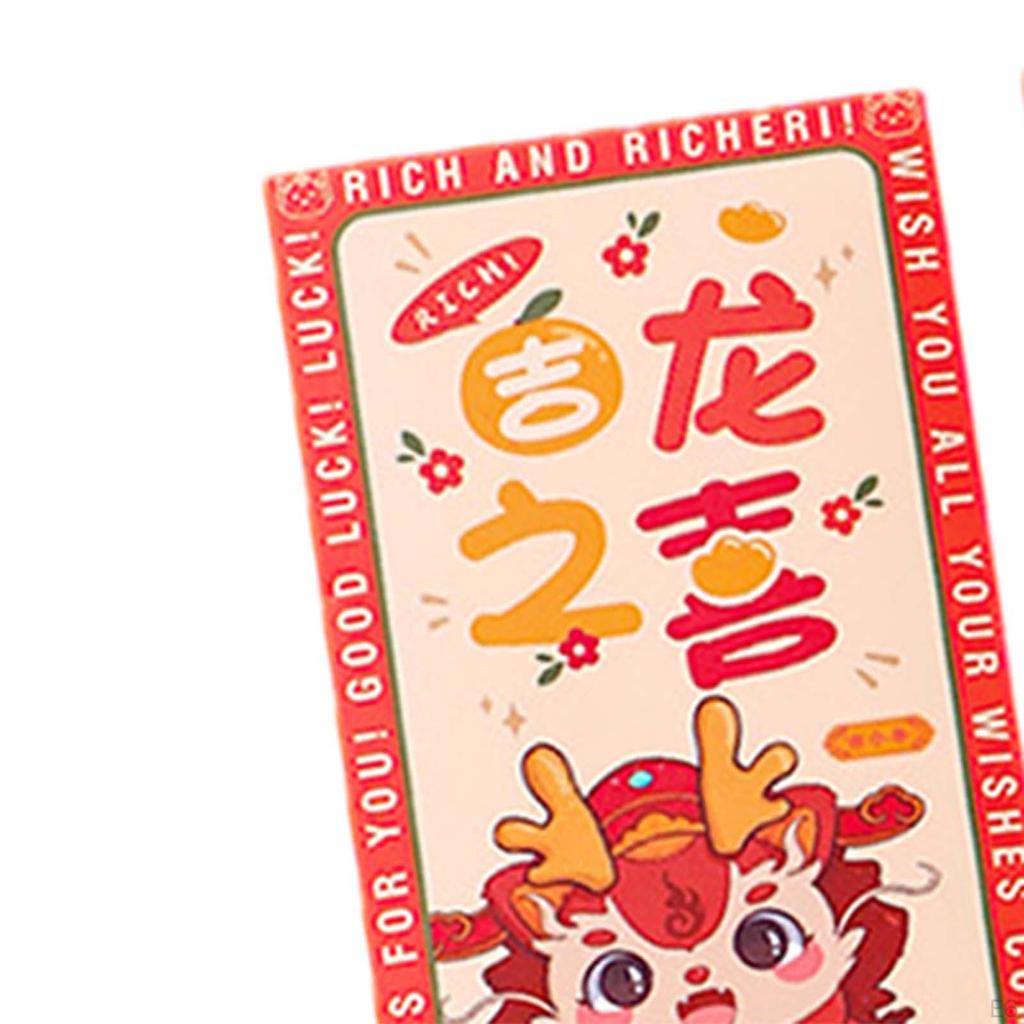 6 Stück Chinesisches Mondjahr Rote Umschläge Glücksgeld Geschenke Präsent Beste Wünsche Drache Hong Bao