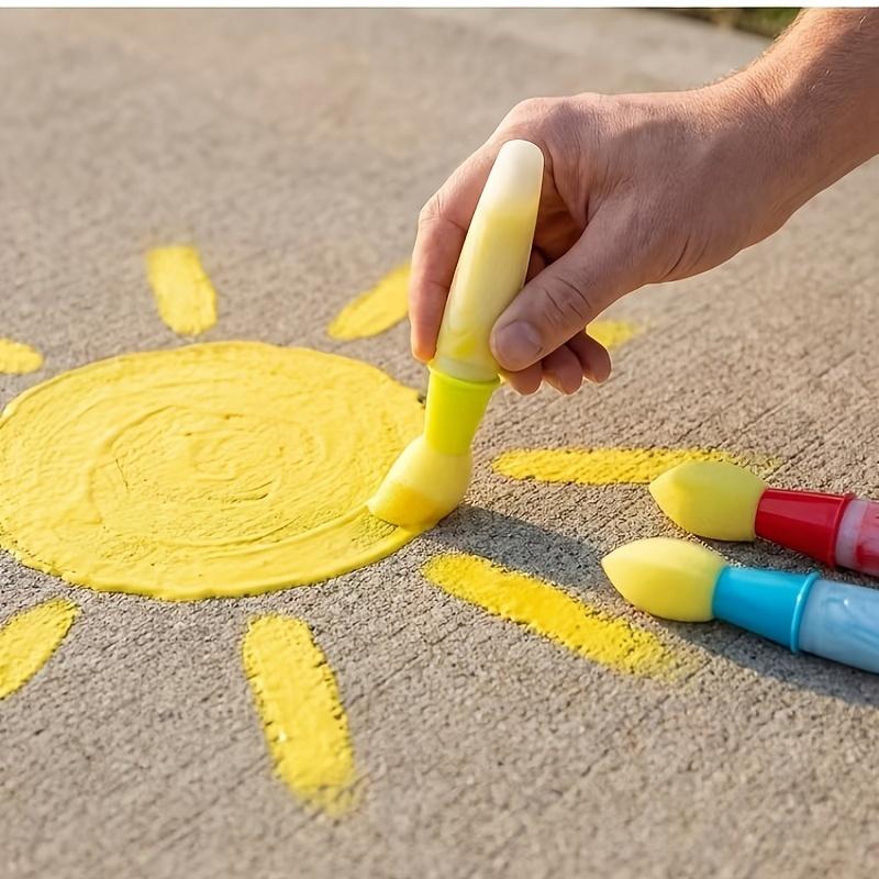 3pcs Indoor/Outdoor Sponge Chalk Brush Set (3 Brushes) - Suitable for Outdoor Creative Scenarios Such as Sidewalk Painting, Driveway Graffiti