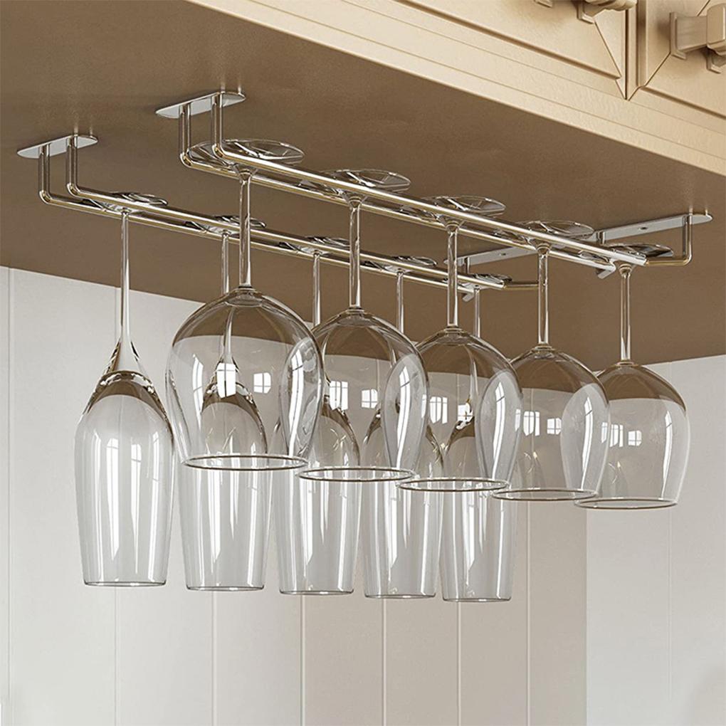 Easy Access Stainless Steel Wine Glass Rack Storage Solution Stainless Steel Wine Glass Holder