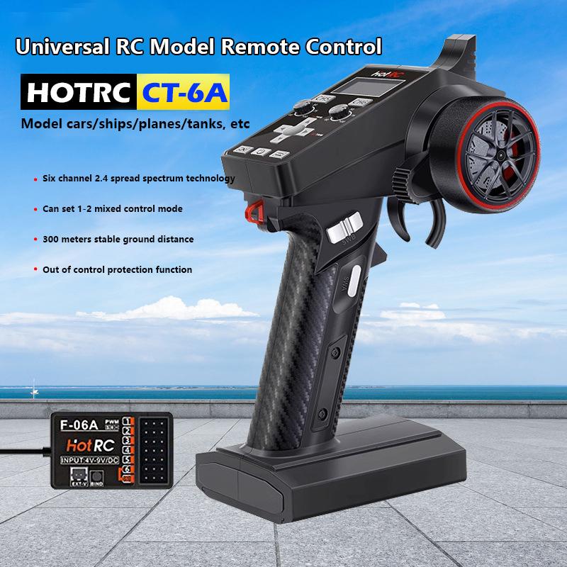 

1 шт. Ct-6A 6-канальний 2,4 ГГц радіосистема передавач пульт дистанційного керування з F-06A 6-канальним приймачем для радіокерованої машини човна танка