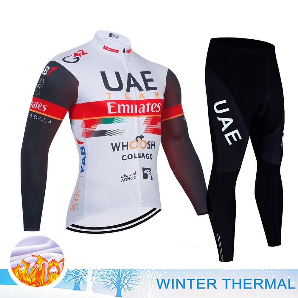 2026 UAE Cycling Clothing Man Winter Thermal Fleece Cycling Jersey Man Men's Bicycles Road Bike Jerseys Cycle Jersey Set Sport Suit