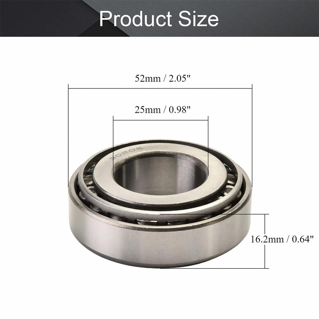 Othmro 1Pcs 30205 Tapered Roller Bearing Cone and Cup Set, 25mm Bore 52mm OD 16.25mm Thickness