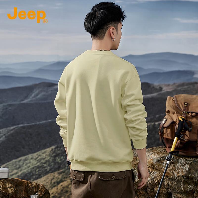 JEEP Men's Casual Loose Fit Round Neck Sweatshirt
