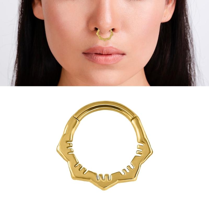 Fashionable Crystal Nose Piercing Ring Jewelry Stainless Steel Accessory for Ear Cartilage Music Festival Accessories