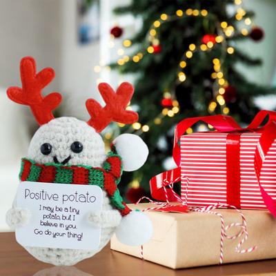 Bambola Lavorata a Maglia per Supporto Emotivo da Tavolo Fatta a Mano all'Uncinetto Esprime Emozioni Peluche Confortevole per Alleviare la Solitudine e Gesti Sentiti