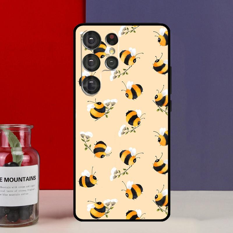 Bee Bumblebee Pattern Funda Case For Samsung Galaxy S25 Ultra S9 S10 S20 S21 FE S22 S23 Plus S24 Ultra Phone Cover