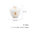 HOYIHM 111ml Imitation Song Dynasty High Foot Gaiwan Hand Drawn Finger Citron Flower  Tea Tureen Tea Maker Cover Bowl Tea Items