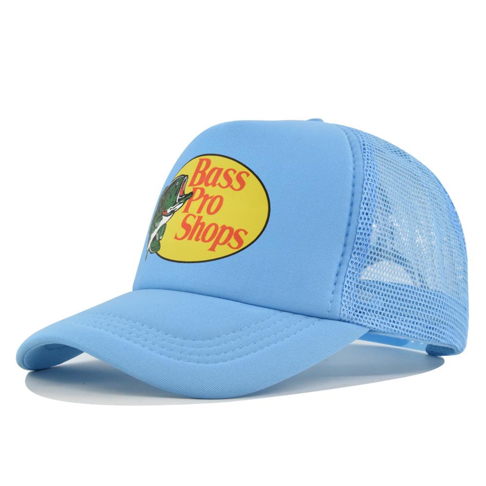 Baseballkappe Fisch Siebdruck Netz Schirmmütze Herren und Damen Netzmütze Wandern Reisen Sonnenhut adjustable gray