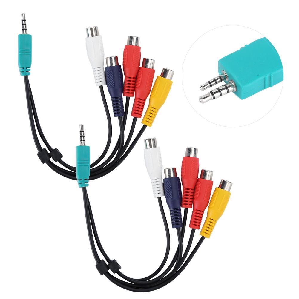 2Pcs For Samsung LCD TV Component Signal Line 3.5+2.5 to 5RCA Video Doubleend for AV Wire
