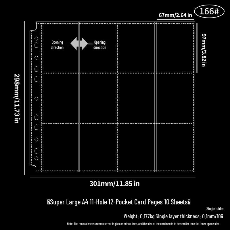 Four-Grid & Nine-Grid Card Album Refill Pages for Loose-Leaf Journals (A4/A5)