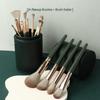 14-Piece Green Makeup Brush Set with Soft Bristles – Includes Powder, Foundation, and Blush Brushes.