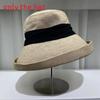 Linen Summer Fisherman Hat With Large Brim And Bow Decoration For Daily Wear