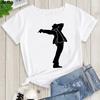 Mens and Kids Summer Shirt Pop King Michael Jackson Womens Printed Shirt Harajuku Casual White Top Womens Trendy Rock Shirt