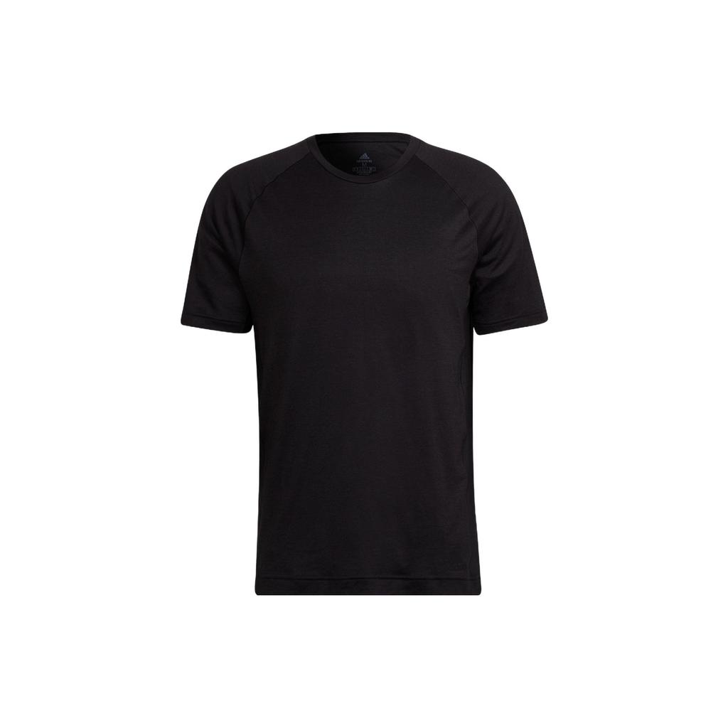 Adidas Solid Color Crew Neck Sports Tee Men Tops Black HC4433