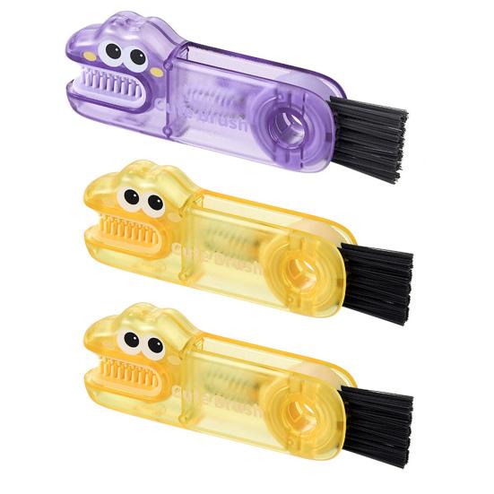 2/3Pcs 3 In 1 Cleaning Brushes Cartoon Design Food-Grade Anti-Slip Handle Gap Brush Portable Long Bristle Bottle Cleaner