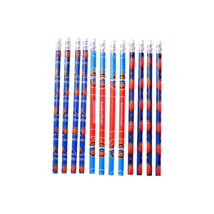 12 Pcs Baseball Pencils Football Themed Pencils Drawing Pencil with Eraser Suitable For Tests And Office Use