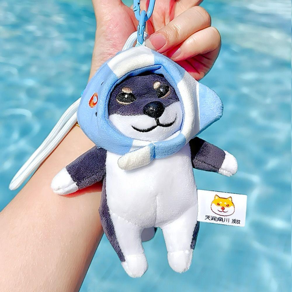 Soft Plush Dog Dolls Keychain PP Cotton Dressed Akita Dog Plush Doll  Birthday Parties