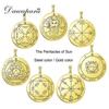 Dawapara Solomon Pendants Pentacle of The Sun Amulet Pendant for Necklaces Stainless Steel Jewelry Talisman Accessories