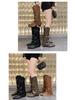 Damen Retro Cowboy Stiefel mit spitzer Zehenpartie - Herbst/Winter 2025 Klobiger Absatz, Kniehoher Reiterstil