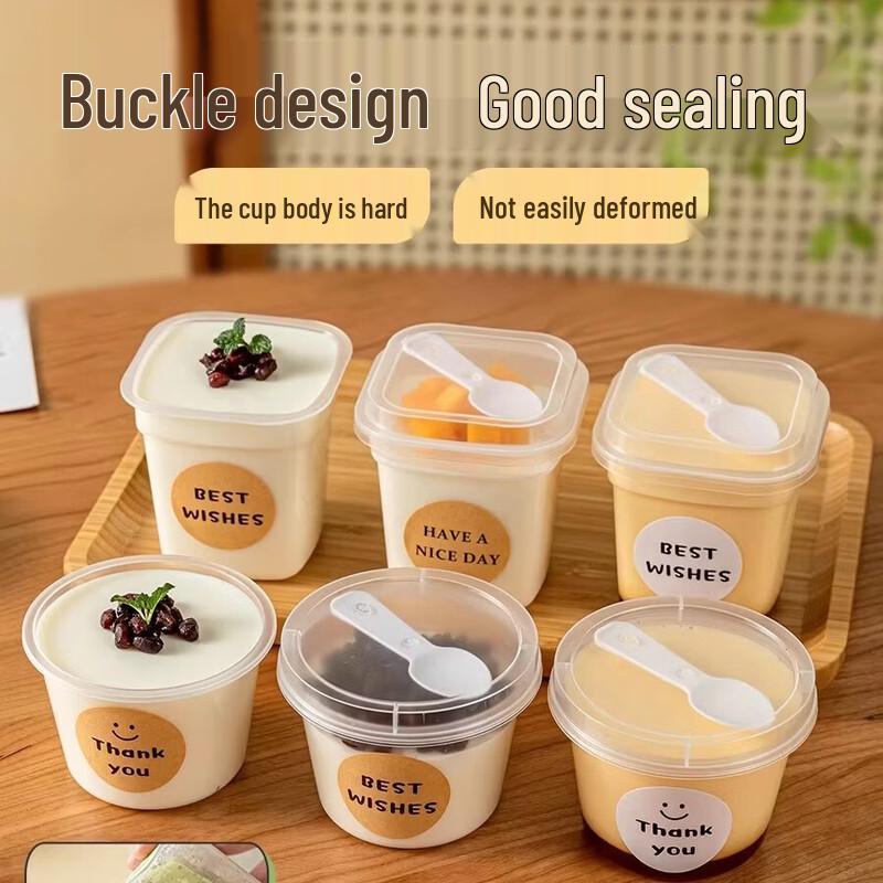 Disposable Dessert & Pudding Cups with Lids and Spoons