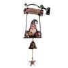 Retro Gnome Welcome Bell Ornament Multi-Purpose Rustic Hand Bell Figurines Crafts Welcome Doorbell Ornament for Entry Home Decor