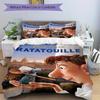 3-teiliges Ratatouille Filmplakat Design Steppdecken-Set Weich und Bequem Schlafzimmer-, Gästezimmer- und Wohnheim-Dekoration Bettwäsche-Set D063
