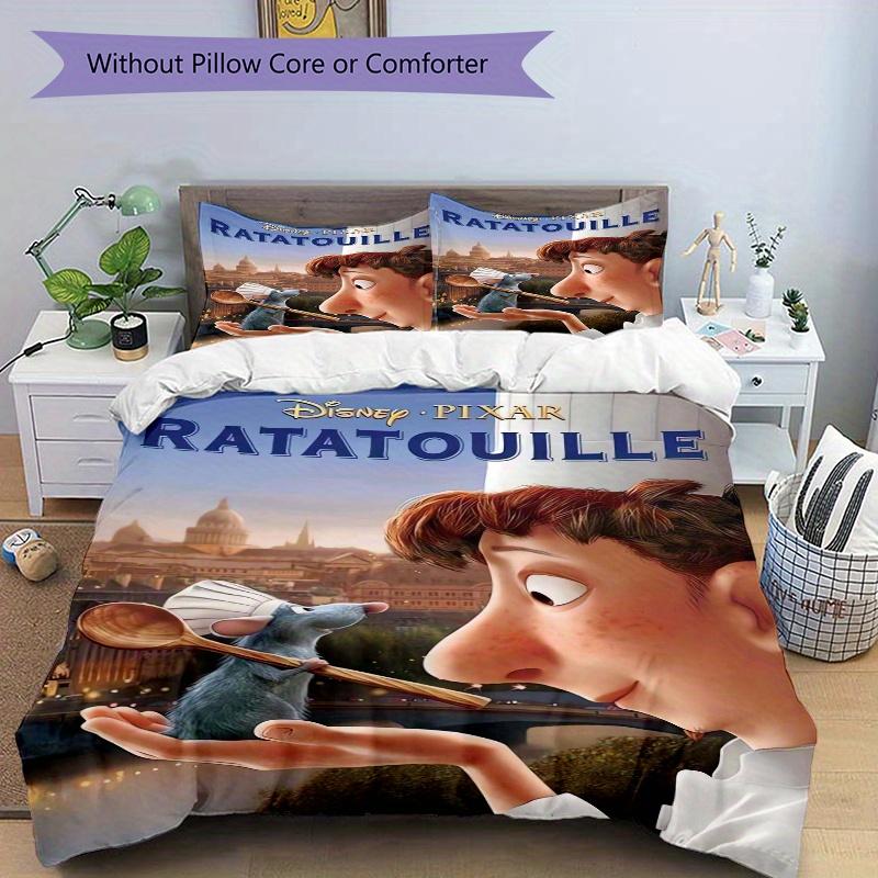 3-teiliges Ratatouille Filmplakat Design Steppdecken-Set Weich und Bequem Schlafzimmer-, Gästezimmer- und Wohnheim-Dekoration Bettwäsche-Set D063